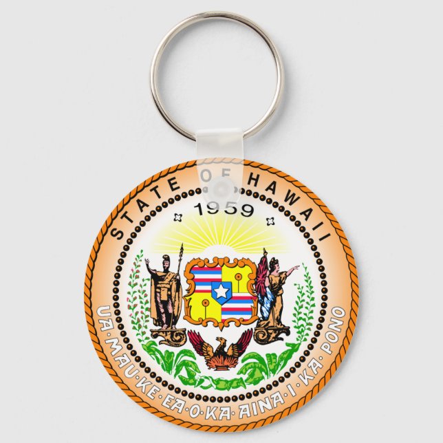 Hawaii State Seal Keychain Nyckelring (Framsida)