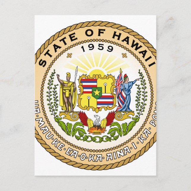 Hawaii State Seal Vykort (Framsida)
