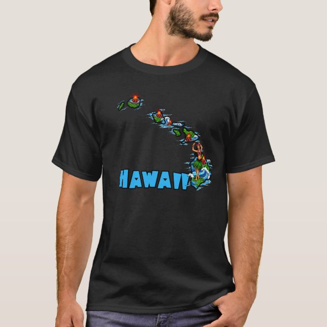 Hawaii State Tattoo-Inspired Design T Shirt (Framsida)