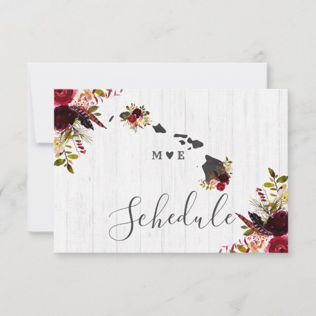 Hawaii statens lantliga bröllopsschema inbjudningar (Framsida)