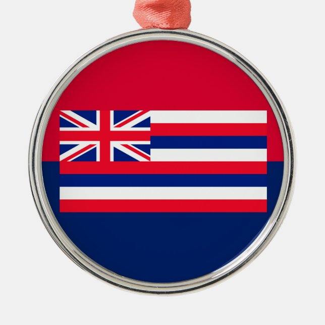 Hawaii Statlig flagga Design Decor Julgransprydnad Metall (Framsidan)