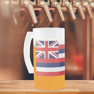Hawaii Statlig flagga Frostat Ölglas