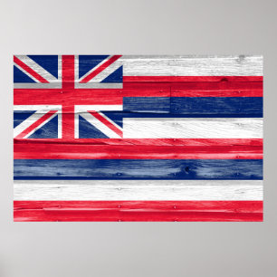 Hawaii Statlig flagga Grunge Poster