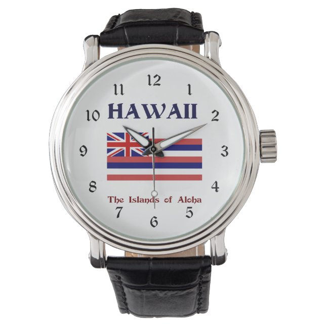 Hawaii statlig flagga och motto armbandsur (Framsida)