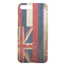 Hawaii statlig flagga på gammalt Wood korn