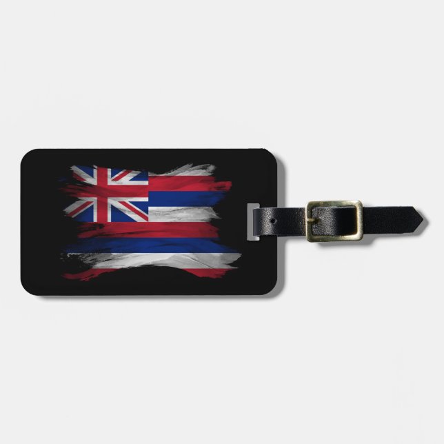 Hawaii statlig flagga penseldrag, Hawaii flagga Bagagebricka (Horisontell Framsida)