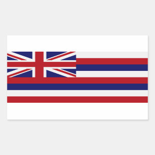 Hawaii Statlig flagga Sticker Rektangulärt Klistermärke