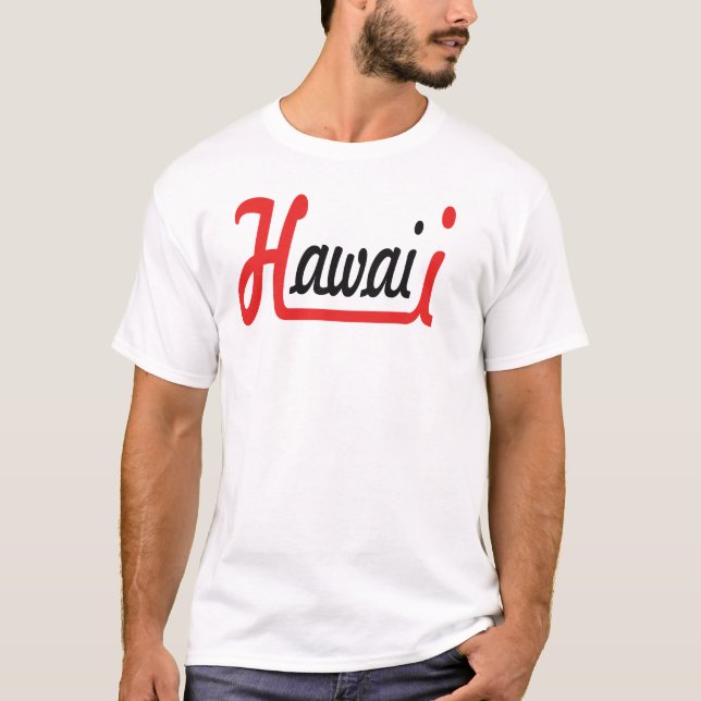 Hawaii Stilig Typografi T-Shirt (Framsida)