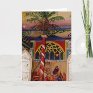 Hawaii stor ö målade kyrkliga Frescoe Kort
