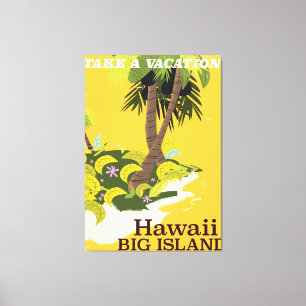 Hawaii stor ö vintage semester canvastryck