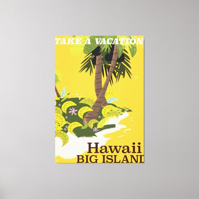 Hawaii stor ö vintage semester canvastryck (Framsida)
