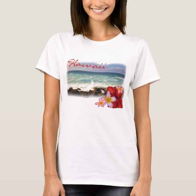 Hawaii strand dam shirt t (Framsida)