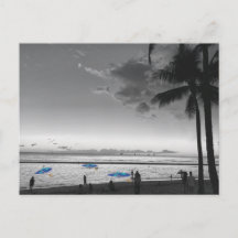 Hawaii Strand och Palmträd vykort
