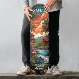 Hawaii Strandhus Mini Skateboard Bräda 18,5 Cm
