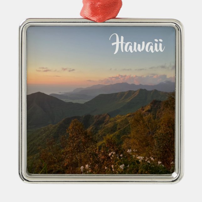 Hawaii Sunset i bergen Julgransprydnad Metall (Framsidan)