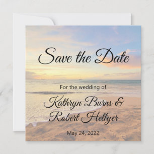 Hawaii Sunset on the Beach Save the Date Spara Datumet