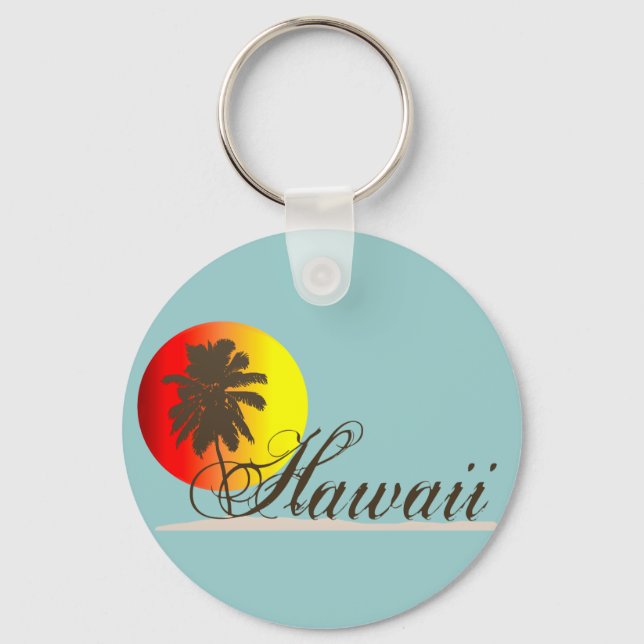 Hawaii Sunset Souvenir Nyckelring (Framsida)