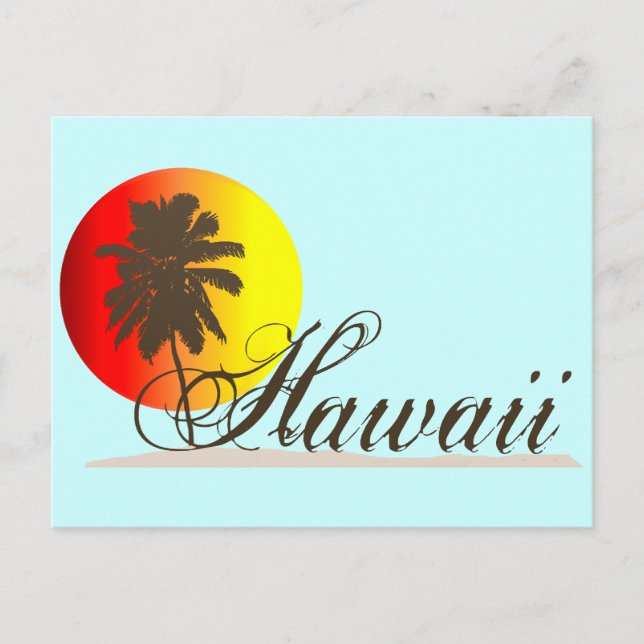 Hawaii Sunset Souvenir Vykort (Framsida)