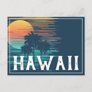 Hawaii Sunset Sunrise Graphic Topical Rainforest Vykort