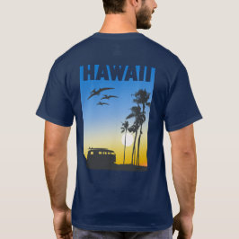 Hawaii Sunset Surfa Dinosaur T-shirt