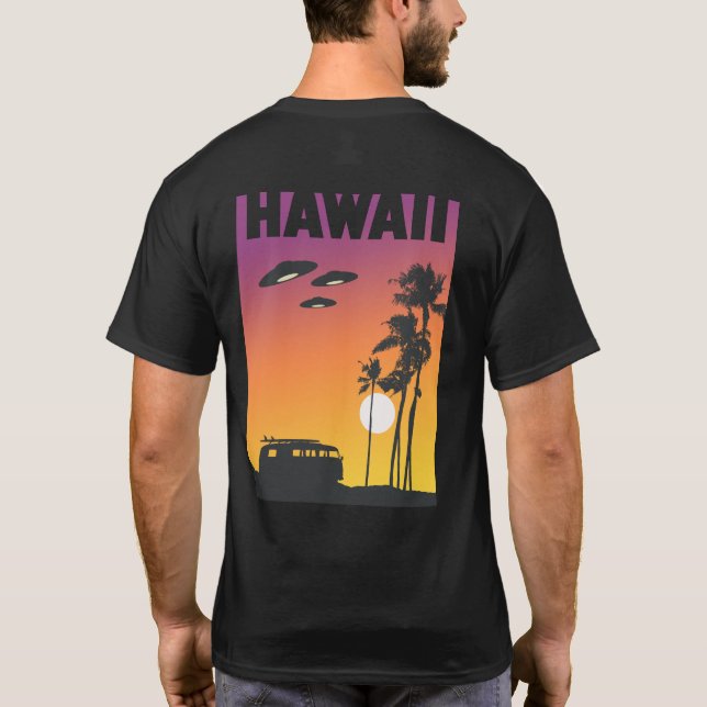 Hawaii Sunset Surfa UFO T-shirt (Baksida)