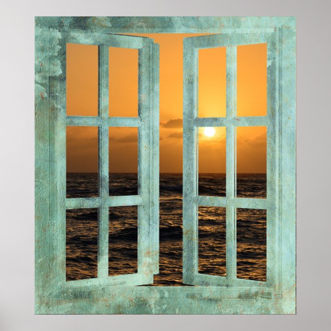 Hawaii Sunset Window Poster (Framsidan)