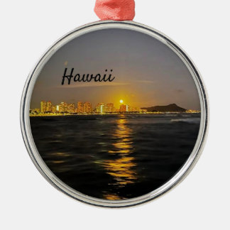 Hawaii Supermoon Måne Sunset Cruise Julgransprydnad Metall
