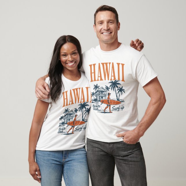 Hawaii Surfa Up Beach Klubb T Shirt (Unisex)