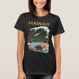 Hawaii Surfare Våg Retro Resa T-Shirt