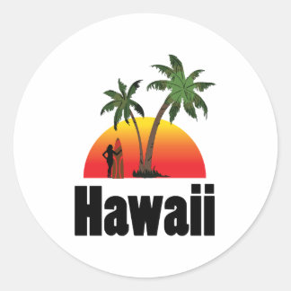 hawaii surfer runt klistermärke