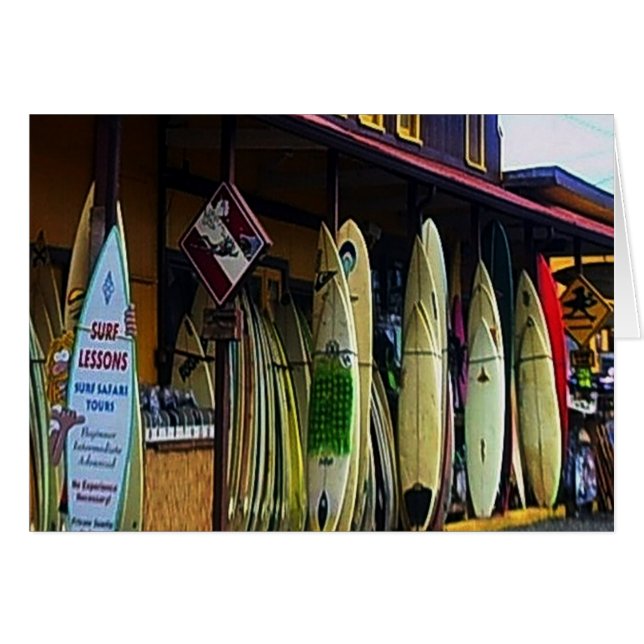 Hawaii Surfers Card Hälsningskort (Framsidan Horizontal)