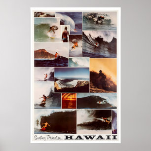 Hawaii Surfing Art Surfare Foto Hawaiianskt Tryck
