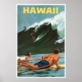 Hawaii Surfing Målning Hawaian Art Tryck Resa