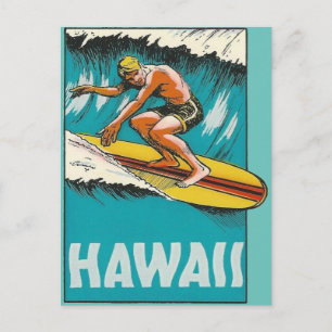 Hawaii Surfing Postcard Vykort