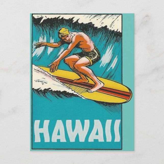 Hawaii Surfing Postcard Vykort (Framsida)