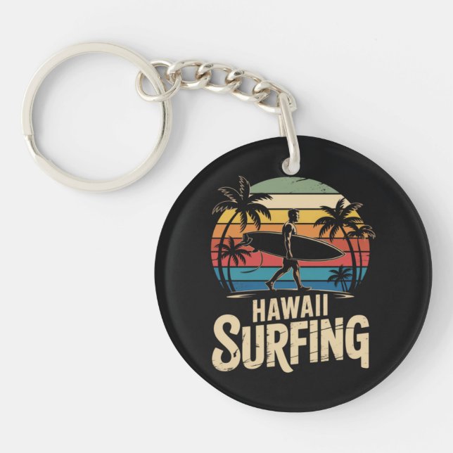 Hawaii Surfing Retro - Vintage Sunset Beach Surfer (Framsidan)
