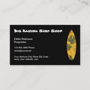 Hawaii Surfing Shop Tema Visitkort