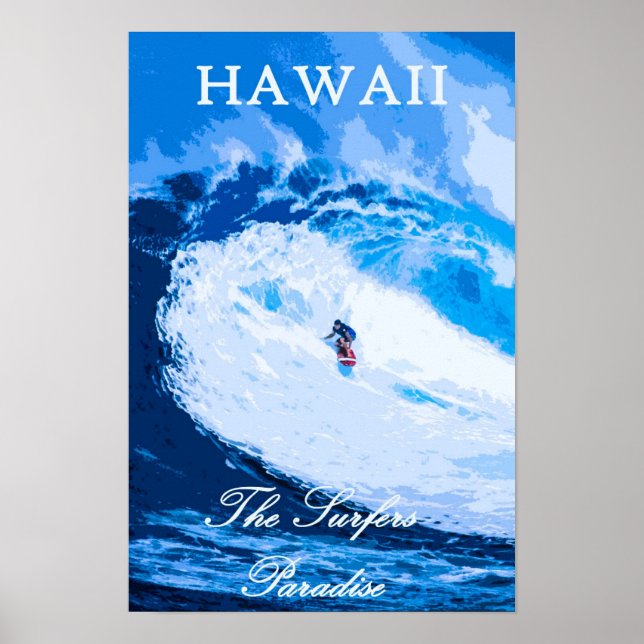 Hawaii Surfing Travel Poster (Framsidan)