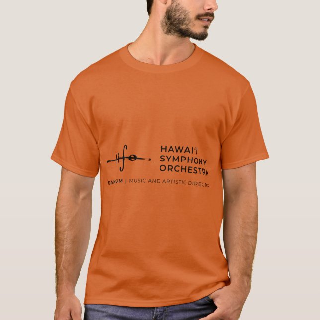 Hawaii Symphony Orchestra Black Logotyp T Shirt (Framsida)