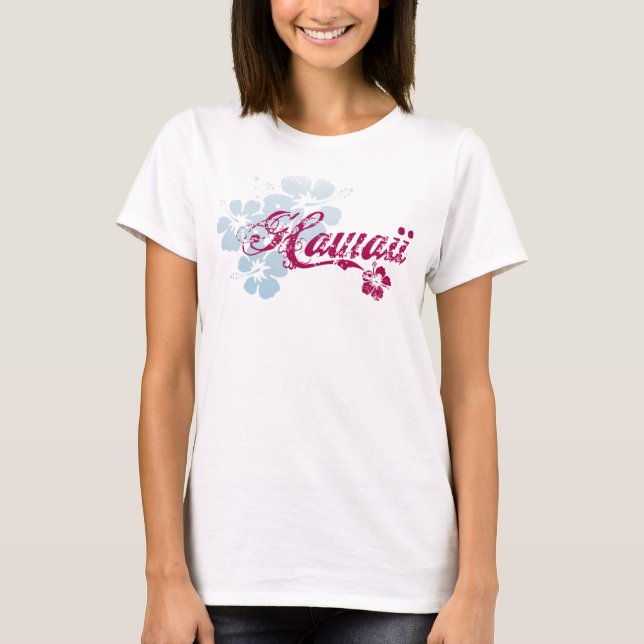 Hawaii T-Shirt | Färgstarka hawaiiska blommor (Framsida)