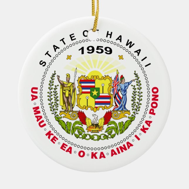 Hawaii-tecken Julgransprydnad Keramik (Framsidan)