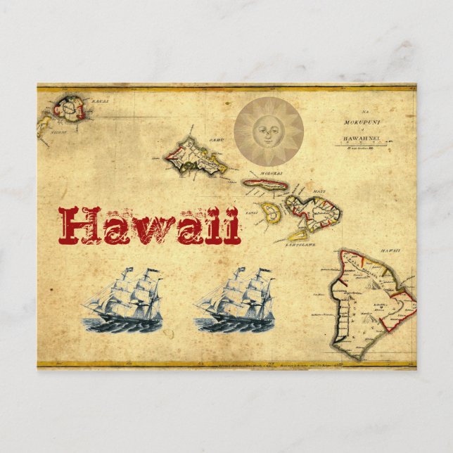 Hawaii testar vykort (Framsida)
