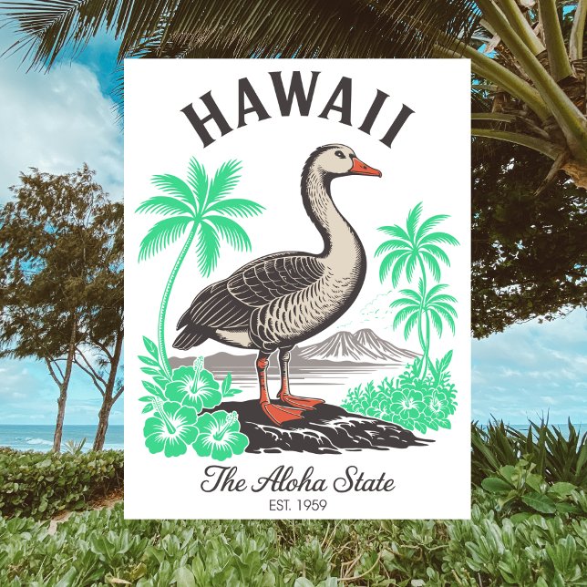 Hawaii The Aloha State Est. 1959 Nēnē Resor Vykort (Hawaii The Aloha State Est. 1959 Nēnē Travel Postcard)