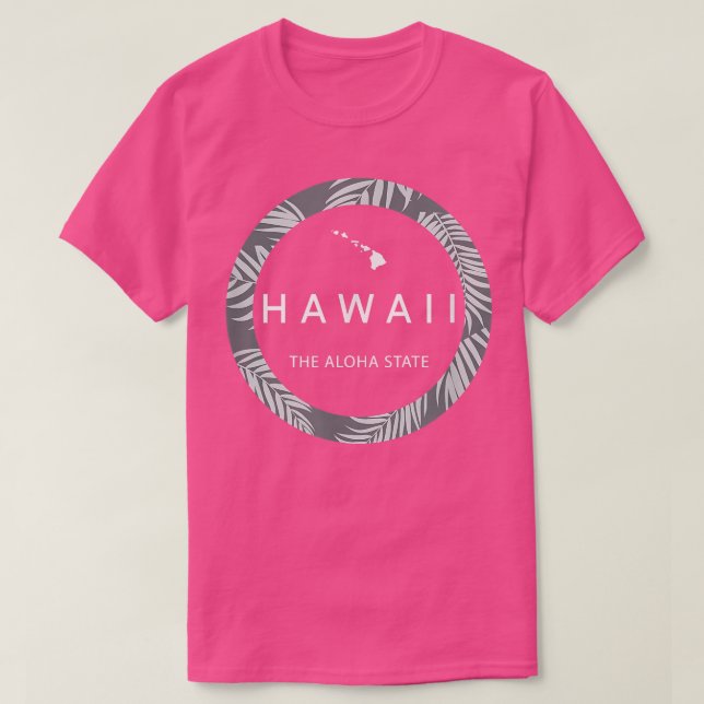 Hawaii The Aloha StateAloha Hawaiian Palm Tree Oha T Shirt (Design framsida)