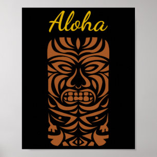 Hawaii Tiki Polynesian Big Kahuna Retro Hipster Poster