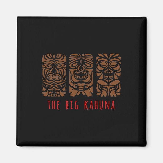 Hawaii Tiki Polynesian Big Kahuna Surfer Retro Haw Magnet (Framsidan)