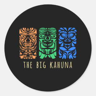 Hawaii Tiki Polynesian Big Kahuna Surfer Retro Haw Runt Klistermärke