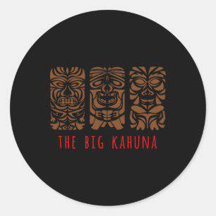 Hawaii Tiki Polynesian Big Kahuna Surfer Retro Haw Runt Klistermärke