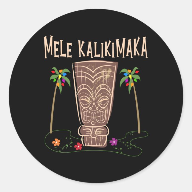 Hawaii Tiki Runt Klistermärke (Framsida)
