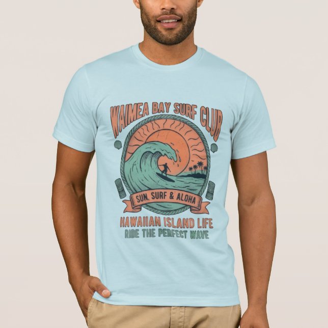 Hawaii Tiki Surf Vintage T-shirt  (Framsida)